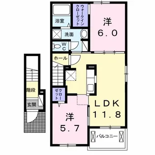 アルカーサⅠ【2階】の間取り