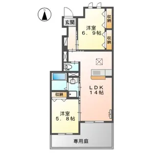 イマジン春日【1階】の間取り