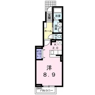 メゾンSAKAKI【105号室】の間取り