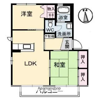2LDKの間取り画像