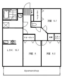 カラーズ【102号室】の間取り