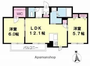 シャーメゾンガーデン福島C棟【202号室】の間取り