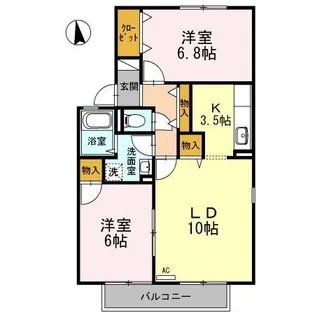 ルミナス山城 B棟【2階】の間取り