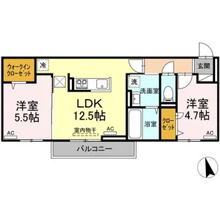 モンプリミエ ルラシオン Ⅲ【1階】の間取り
