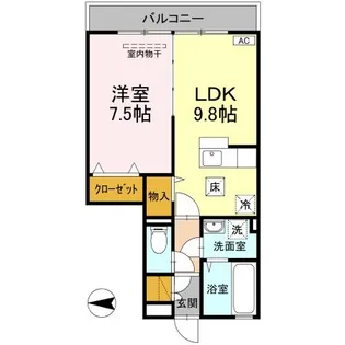 リバーパーク A棟【1階】の間取り