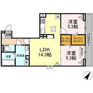 ヒーローキングダム【1階】の間取り