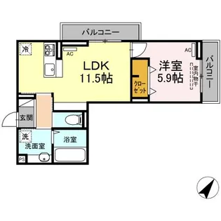 ヒーローキングダム【3階】の間取り
