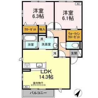 アムール F棟【2階】の間取り