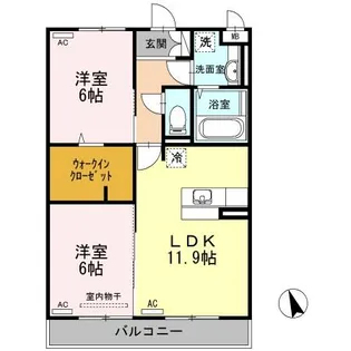 ブリエ ドゥ A棟【2階】の間取り