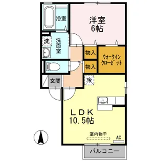 1LDKの間取り画像