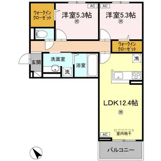 サンセール問屋町II【2階】の間取り