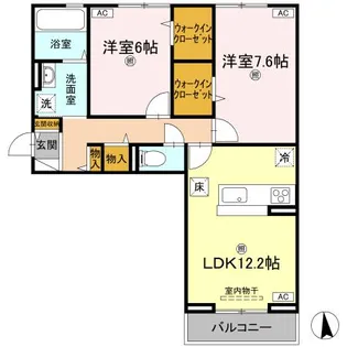 ヴィクトリア エディ【1階】の間取り