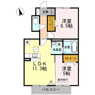 ロン・ラポール D棟【1階】の間取り