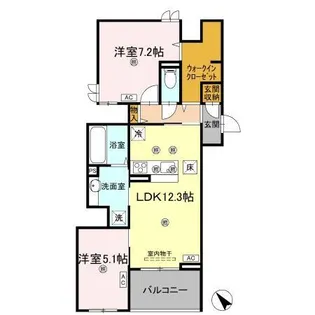 ビルゴ中吉野【1階】の間取り