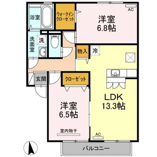 セジュール マホロ A棟【1階】の間取り