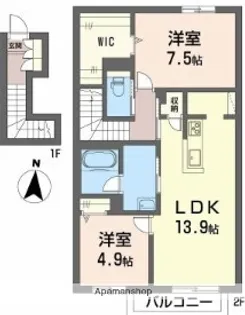 シャーメゾンレフレールⅥ【2階】の間取り