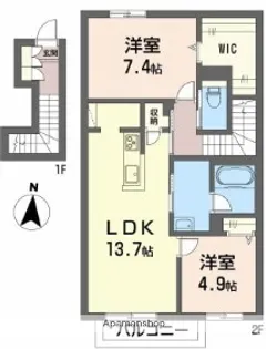 シャーメゾンレフレールⅥ【2階】の間取り