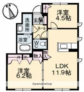 シャーメゾン レ・フレール Ⅰ【1階】の間取り
