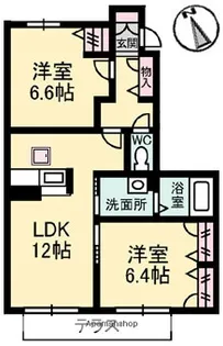 シャーメゾン南田宮【1階】の間取り