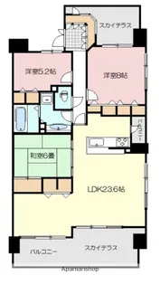ロイヤルガーデン伏石第2【506号室】の間取り
