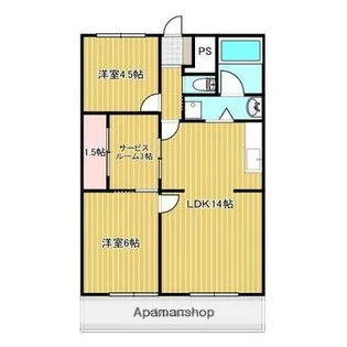 カワイマンション 1・2棟【2-102号室】の間取り