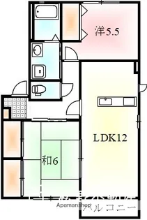 チェリータウン高松A・B棟【A202号室】の間取り