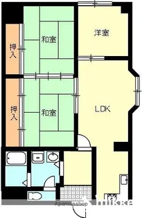 ヴィラ・アンソレイエ亀田町【102号室】の間取り