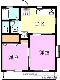フロンティアハイツ【C201号室】の間取り