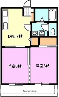 2DKの間取り画像
