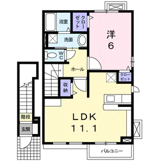 サニーロードA【2階】の間取り