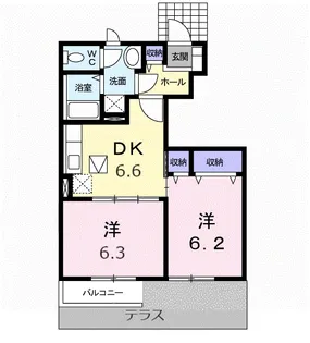 エスポワールB【1階】の間取り