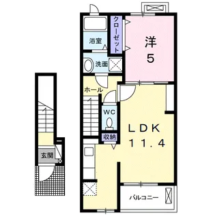ルーベル上林 A【2階】の間取り