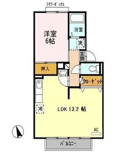 スカイコート21 B棟【1階】の間取り