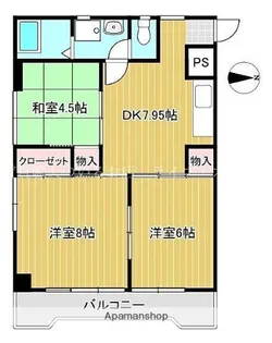 キャレット栗林【4階】の間取り