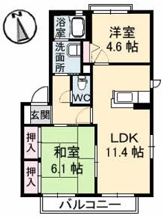 YMハイツ C棟【2階】の間取り