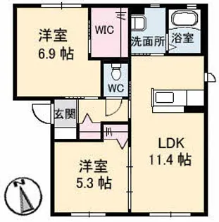 サンフィット C棟【1階】の間取り
