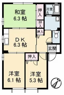 ジュネスタウン C棟【2階】の間取り