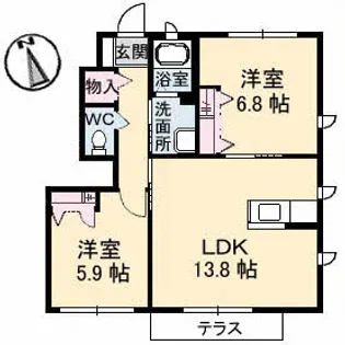 セントラル ヴィラッジュ B棟【1階】の間取り