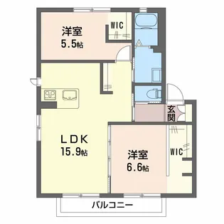 グリーンハイツ木太 C【1階】の間取り