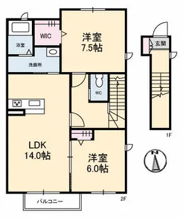 シャーメゾン円座 Ⅰ【2階】の間取り