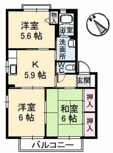 バリュージュ金沢 A棟【102号室】の間取り