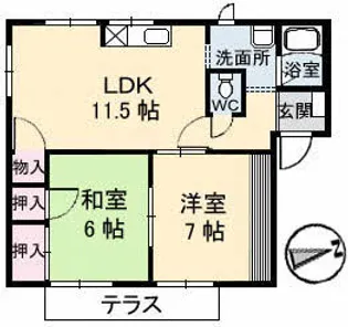 ドムス・ヒルズ F館【1階】の間取り