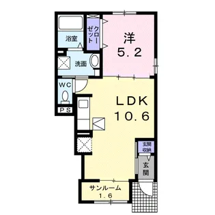 ベルエア木太C【1階】の間取り