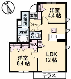 シャーメゾン空港通り A棟【1階】の間取り