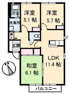 ラフォーレ C棟【1階】の間取り