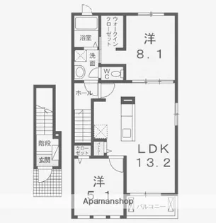 フェリオ【A202号室】の間取り