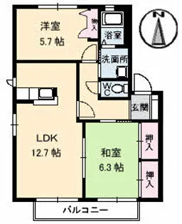 グランカーサ A棟【1階】の間取り