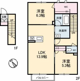 シャーメゾン セルディーナ【2階】の間取り