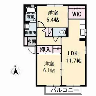 バリュージュJIN A棟【1階】の間取り