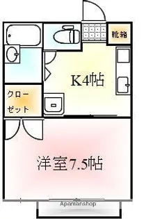 コーポビジョン【202号室】の間取り